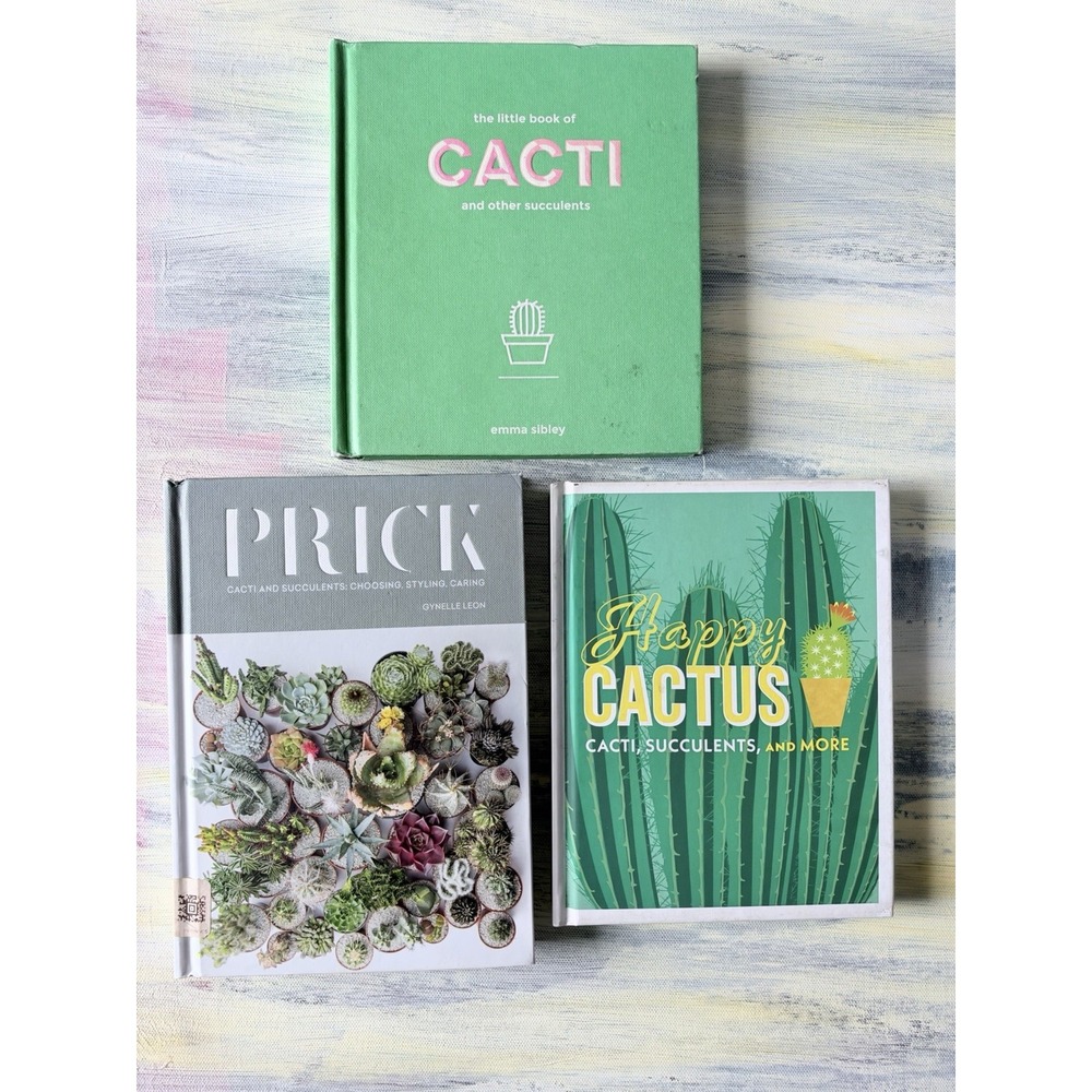 Cactus Succulent Book Lot of 3 Prick Happy Cactus Little Book of Cacti Hardcover